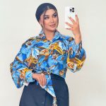 بلوز گلپوش  نخ چاپی گره ای