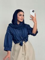 بلوز مارتین پری راه راه یقه مردونه