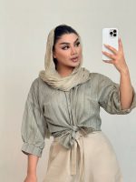 بلوز مارتین پری راه راه یقه مردونه - Image 4