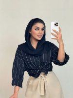 بلوز مارتین پری راه راه یقه مردونه - Image 3