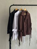 بلوز نامو مایا استین پاپیون گره نگین - Image 5