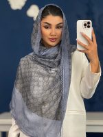 شال رسپینا ابریشم میله ای دور گیپور گوچی - Image 9