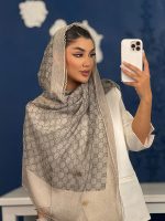 شال رسپینا ابریشم میله ای دور گیپور گوچی - Image 6