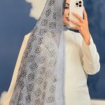 شال رسپینا ابریشم میله ای دور گیپور لووه