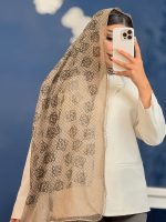 شال رسپینا ابریشم میله ای دور گیپور لووه - Image 6