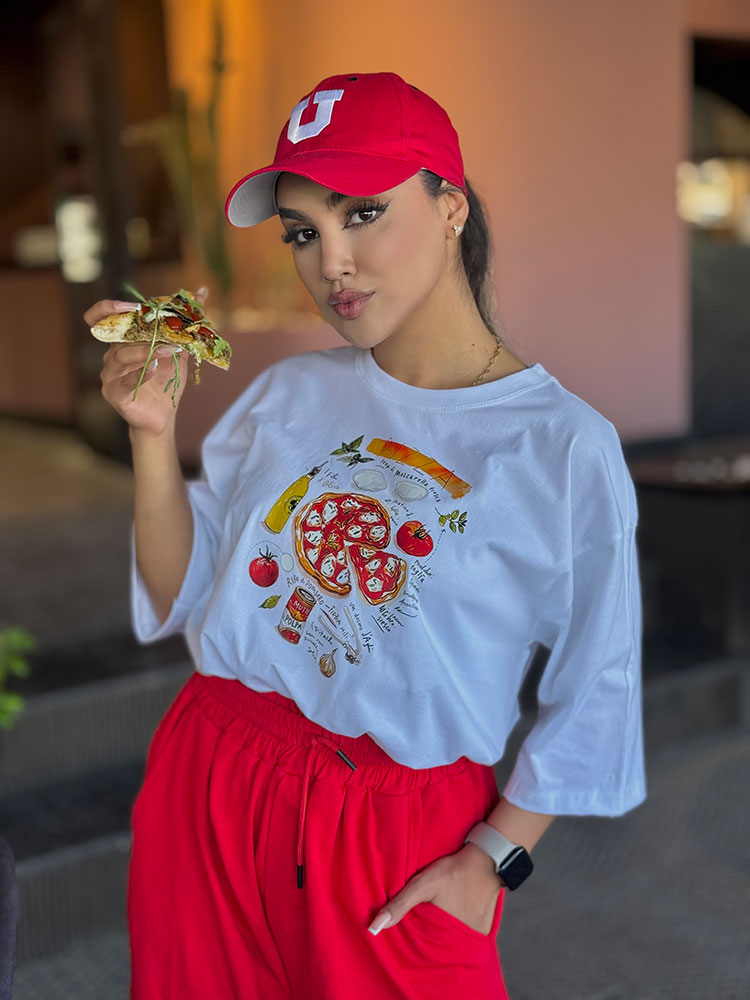 tishrat-manisa-nakh-panbeh-baksi-pitza تیشرت مانیسا نخ پنبه باکسی پیتزا - Image 1