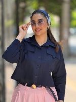 بلوز نامو لینن باکسی دو جیب سوژین - Image 3