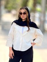 بلوز نامو لینن باکسی پشت پیله رزیتا - Image 6