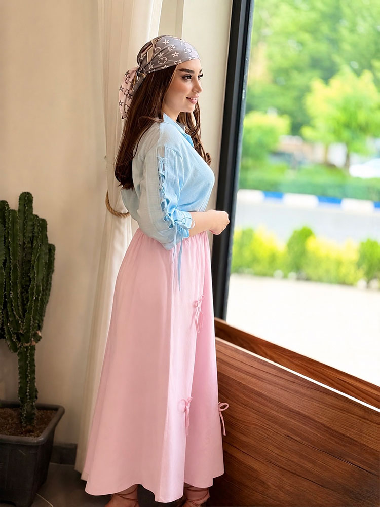 beloz-namo-linan-estin-zarbadri-vanda (3) بلوز نامو لینن استین ضربدری وندا - Image 1