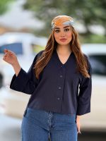 بلوز نامو لینن یقه هفت باکتی خاطره - Image 5