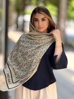 شال رسپینا ابریشم میله ای لمه چاپی کلوین - Image 6