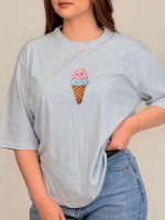 تیشرت بصر نخ پنبه باکسی بستنی - Image 9