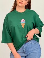 تیشرت بصر نخ پنبه باکسی بستنی - Image 6