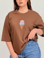 تیشرت بصر نخ پنبه باکسی بستنی - Image 4