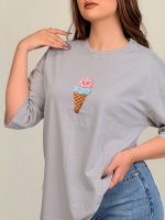 تیشرت بصر نخ پنبه باکسی بستنی - Image 3