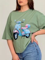 تیشرت بصر نخ پنبه باکسی موتور - Image 5