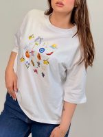 تیشرت مانیسا نخ پنبه باکسی پاپی اوا - Image 2