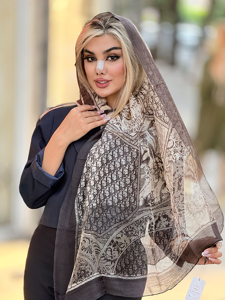shal-lemoria-ebrisham-tafteh-darla (6) شال لموریا ابریشم تافته دارلا - Image 1