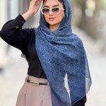 ‏شال رسپینا ابریشم میله ای لمه چاپی گوچی