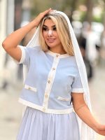 ‏بلوز ملیک لینن یقه گرد تسلر‏ - Image 3