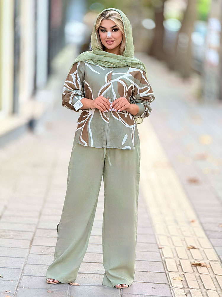 set-nila-linan-italiyayi-rabarat (2) ست نیلا لینن ایتالیایی رابرت - Image 1